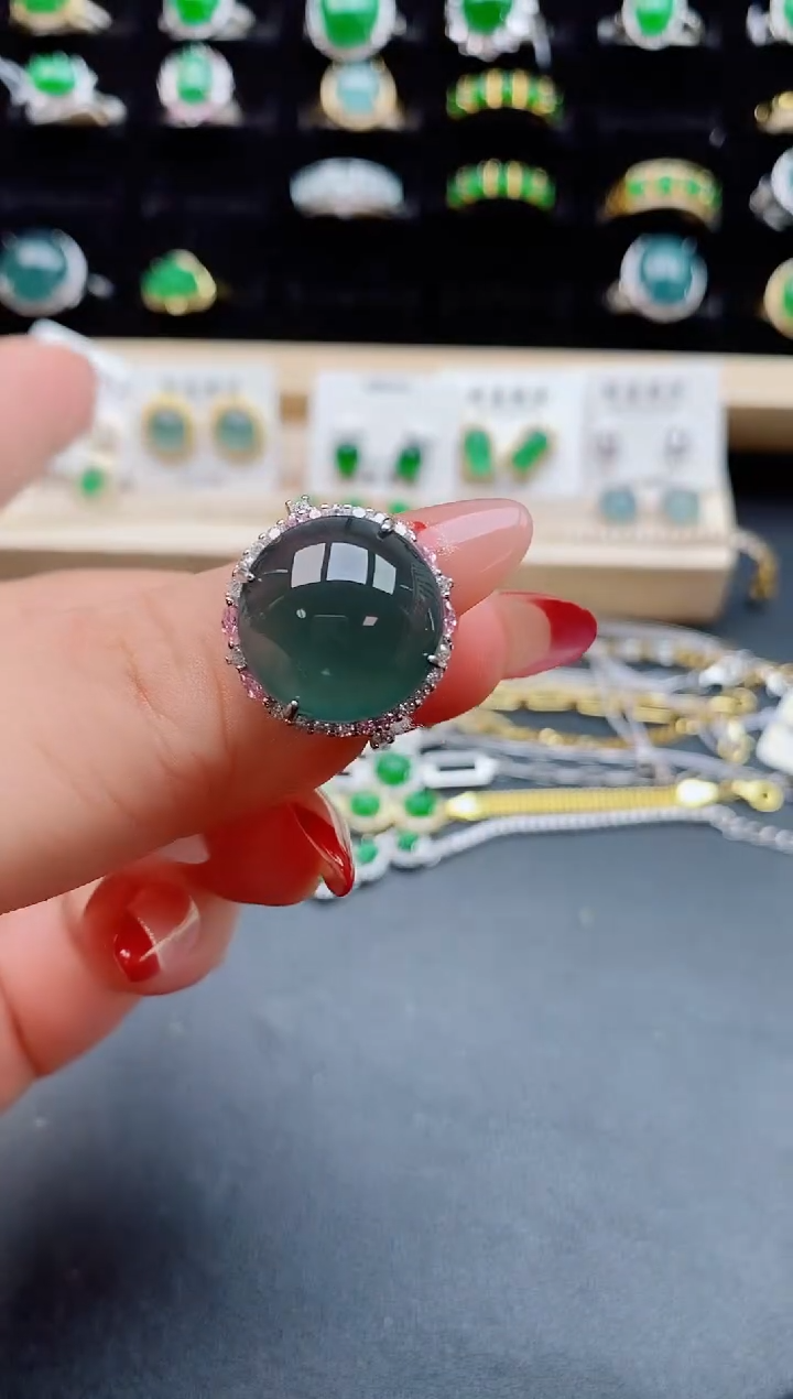 【闪购商品】翡翠戒指银S925镶嵌21321