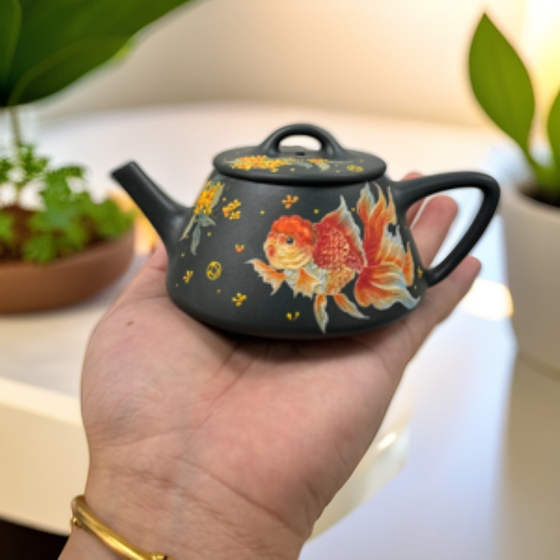 宜兴原矿墨绿纯手工金玉满堂160cc茶具适合中式茶道家用