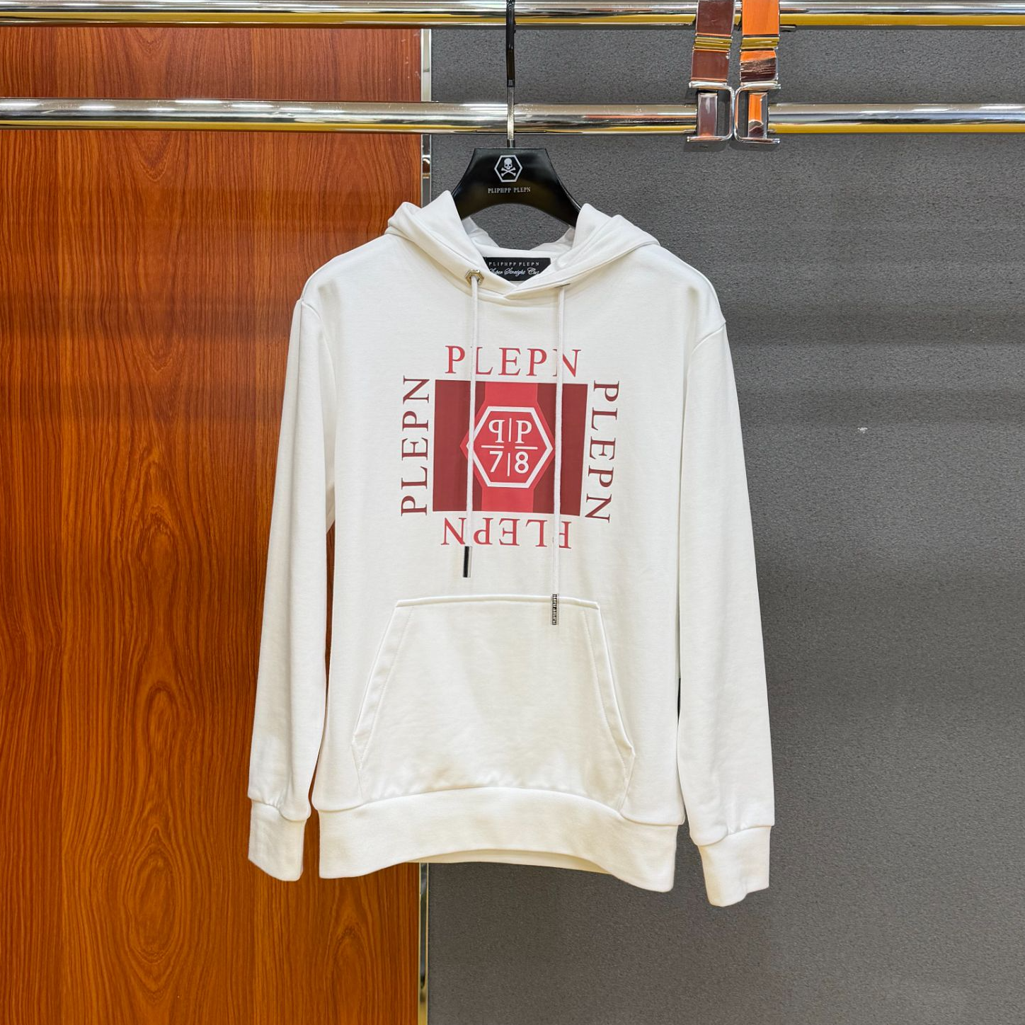 PLIPHPP PLEPN正品PP 高定云白男士休闲套头连帽秋冬时尚轻奢卫衣