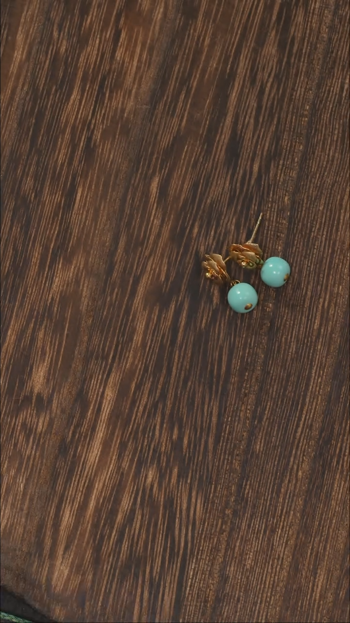 【闪购商品】绿松石耳钉未镶嵌1