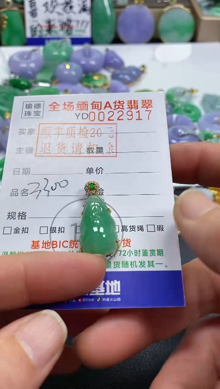 吊坠(不含链)18K金镶嵌翡翠貔貅