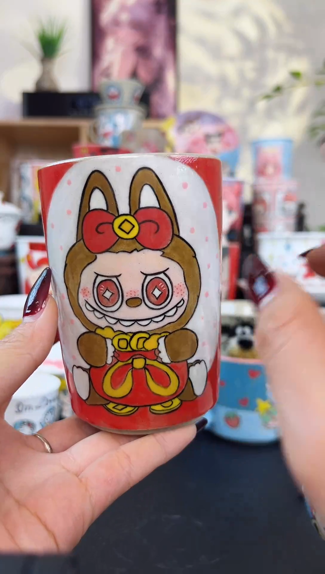 【闪购商品】摆件笙笙漫 手工手绘陶瓷杯杯