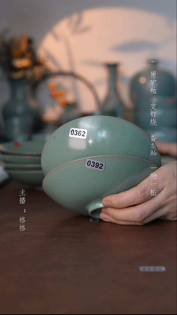 摆件瓷沧**粟仿古原矿釉微瑕手工