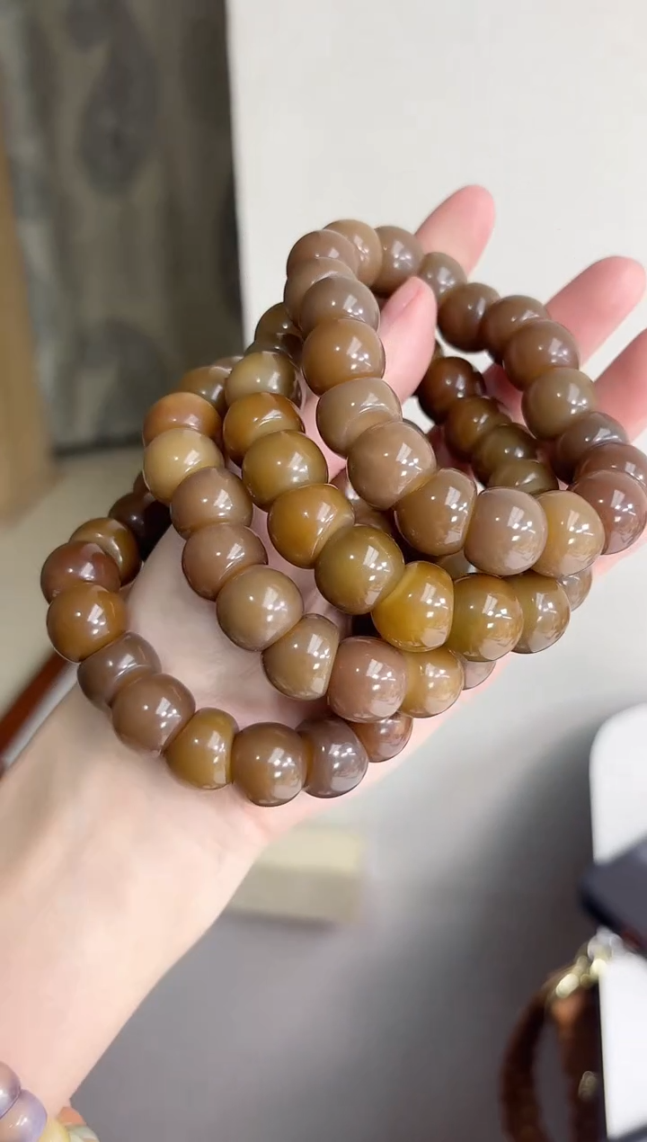 手串菩提根/象牙果p96玉化蒜瓣大肠15mm手串