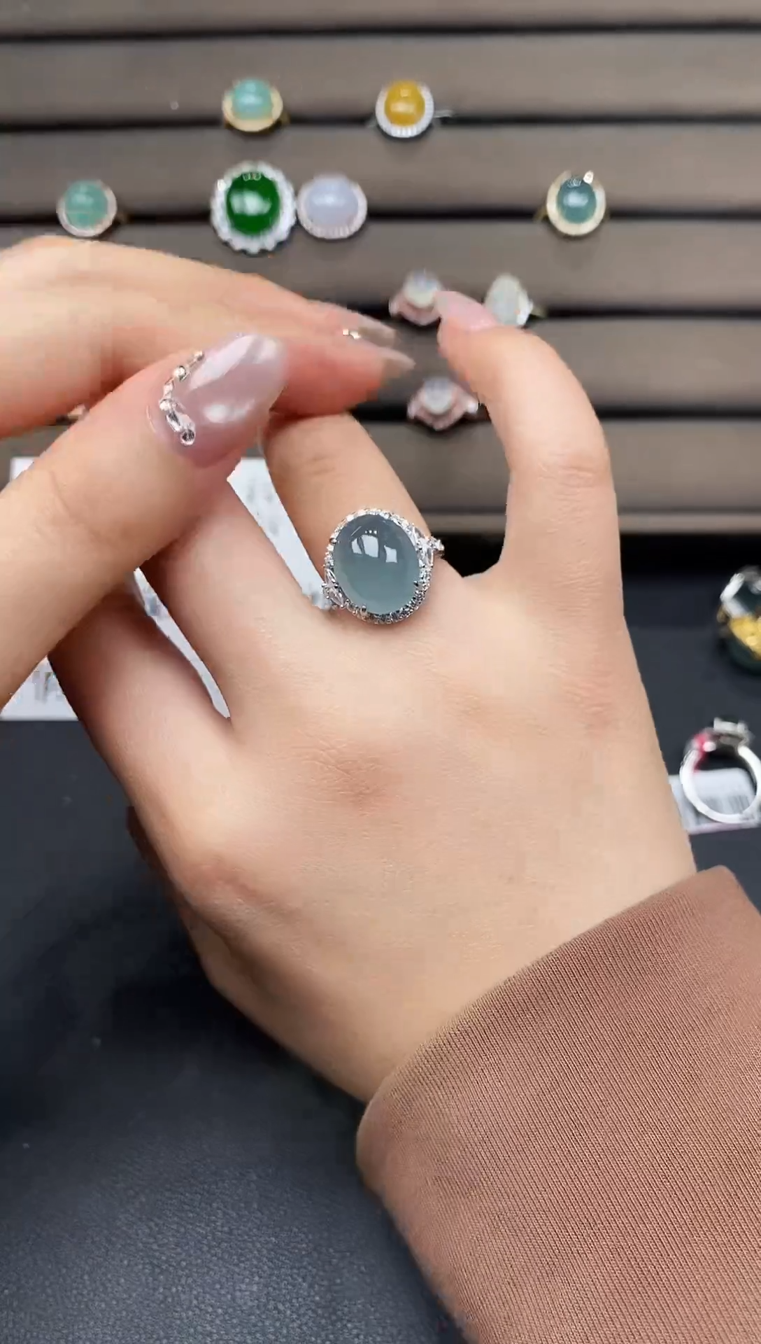 银S925镶嵌戒指翡翠111