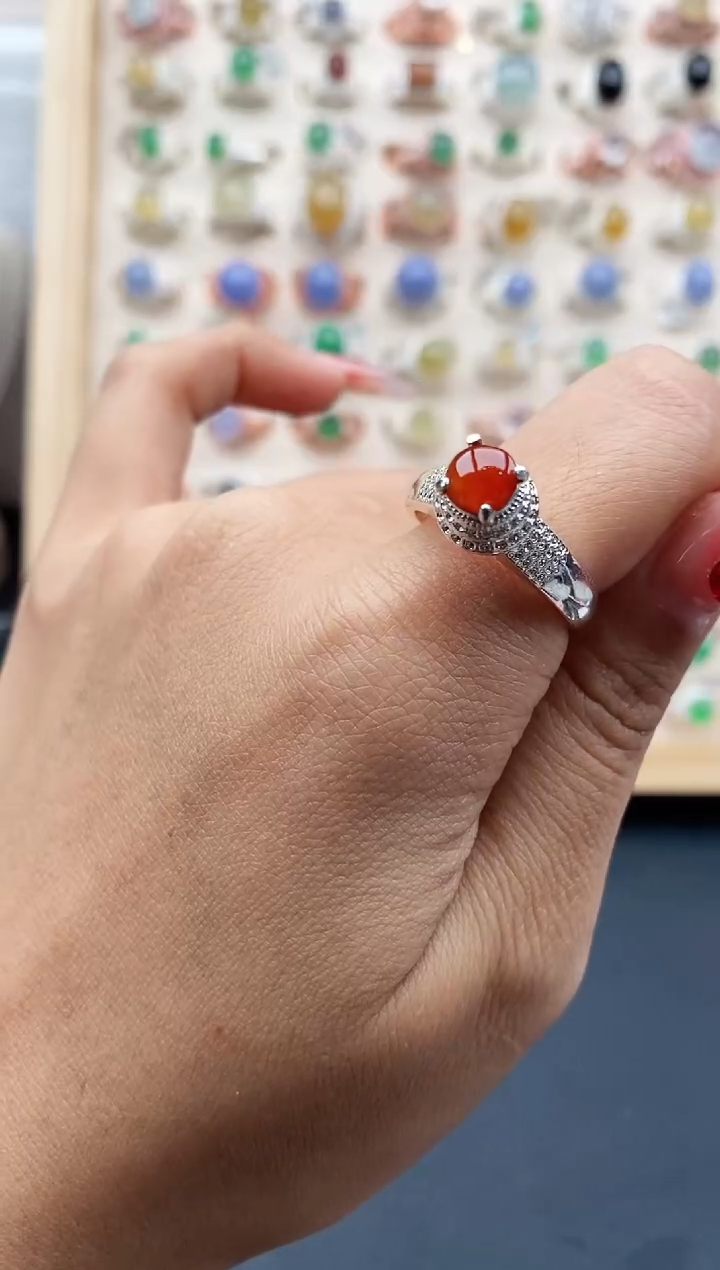 【闪购商品】翡翠戒指未镶嵌缅甸天然A货翡翠555  8+7