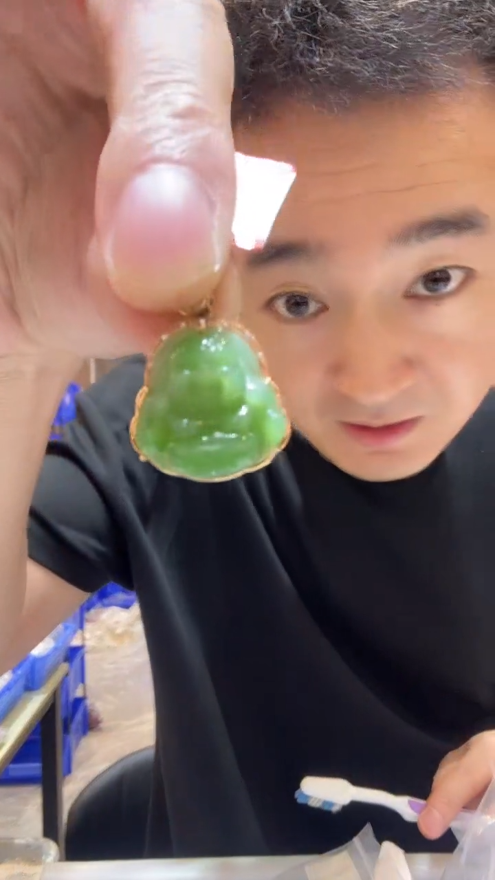 和田玉（糖玉）18K金镶嵌颈饰B38