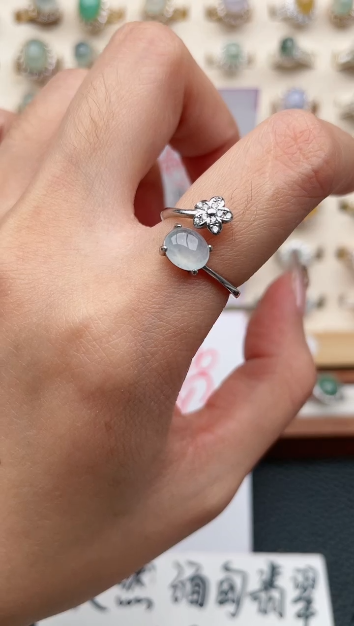 【闪购商品】翡翠戒指银S925镶嵌1111