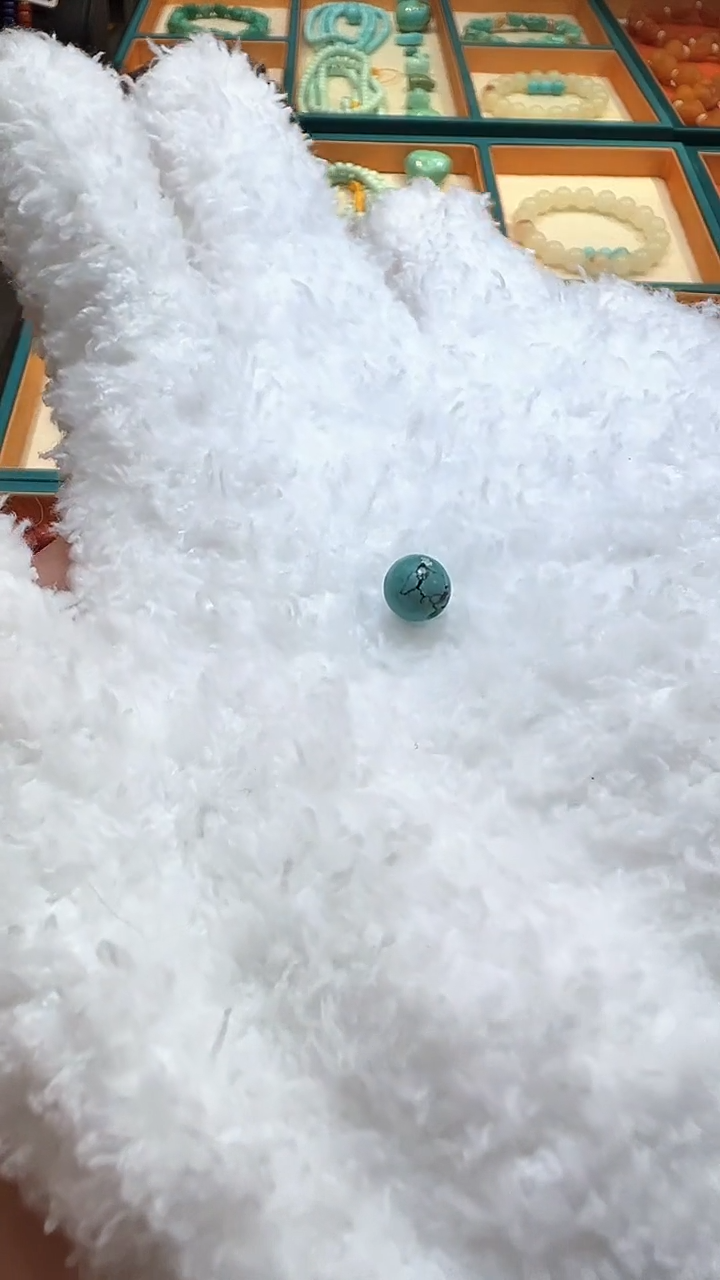 裸石蜜蜡未镶嵌6+精品绿松圆珠单颗