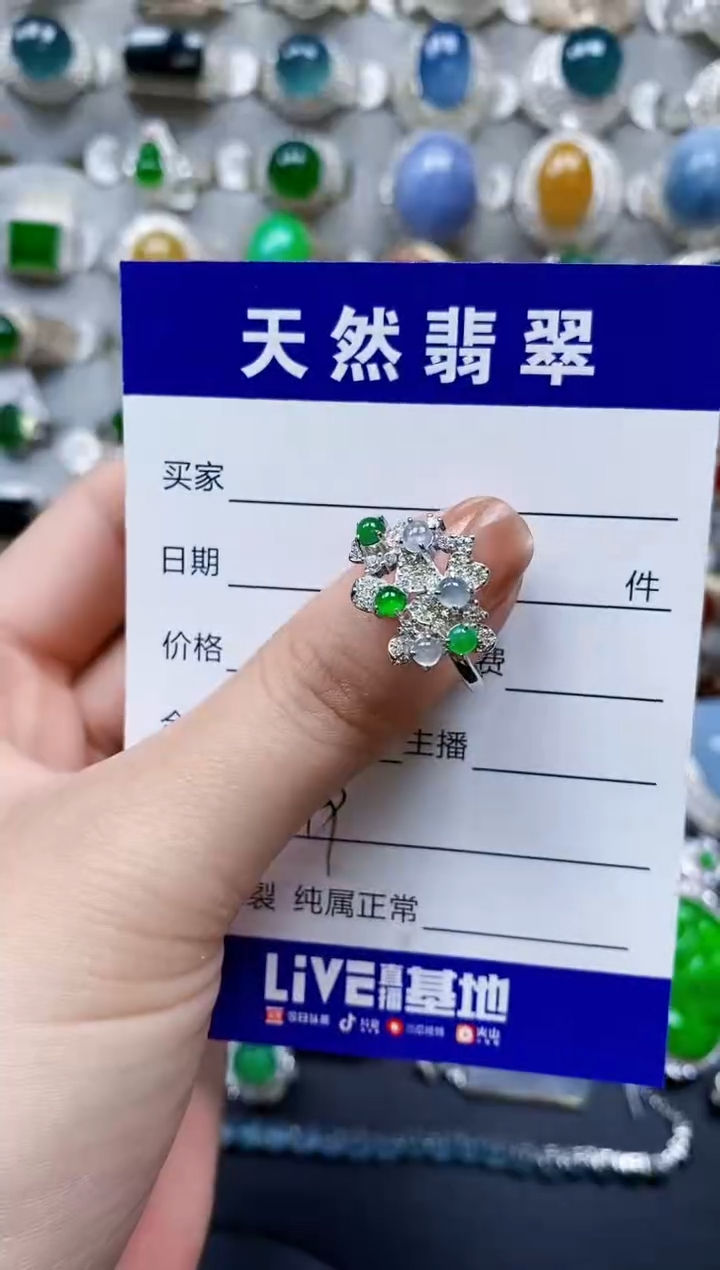 【闪购商品】翡翠戒指银S925镶嵌0249
