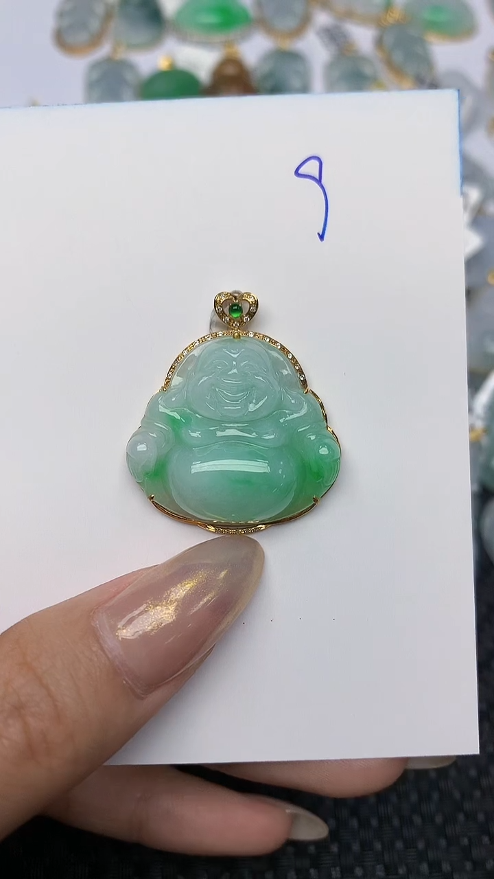 【闪购商品】翡翠颈饰18K金镶嵌 天然翡翠A货