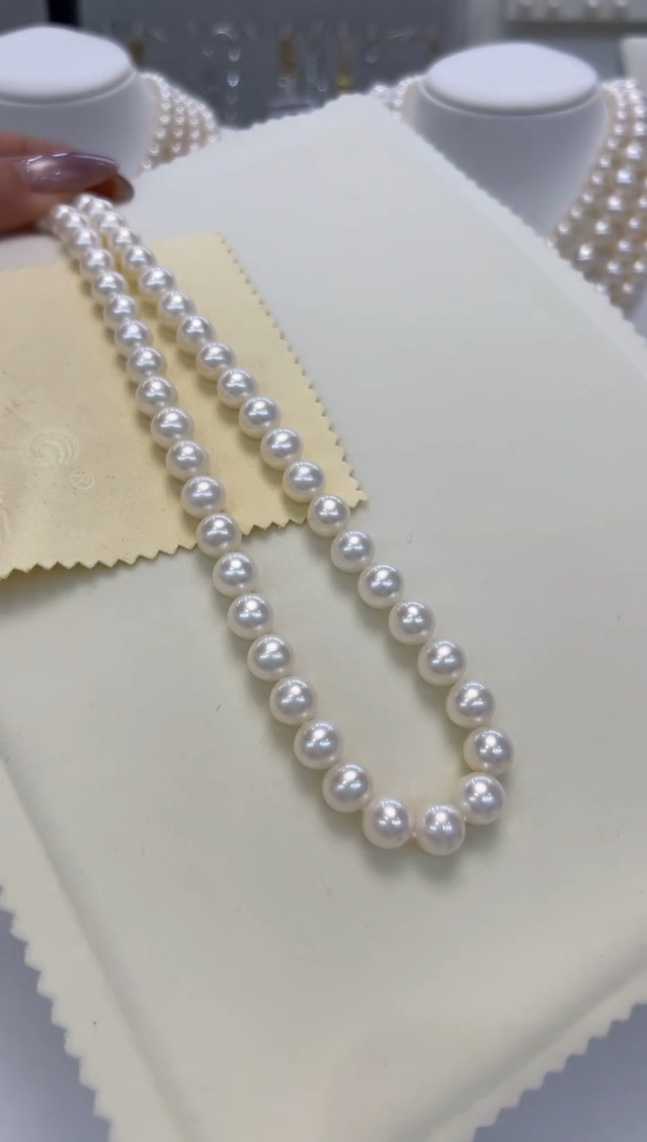 【闪购商品】淡水珍珠颈饰银S925镶嵌8.5-9.5MM