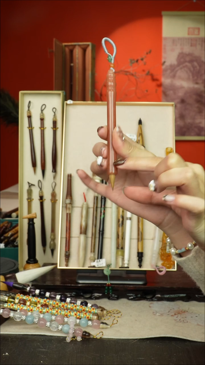 358号闪孤品高货毛笔链接 清水试笔 蘸墨不退