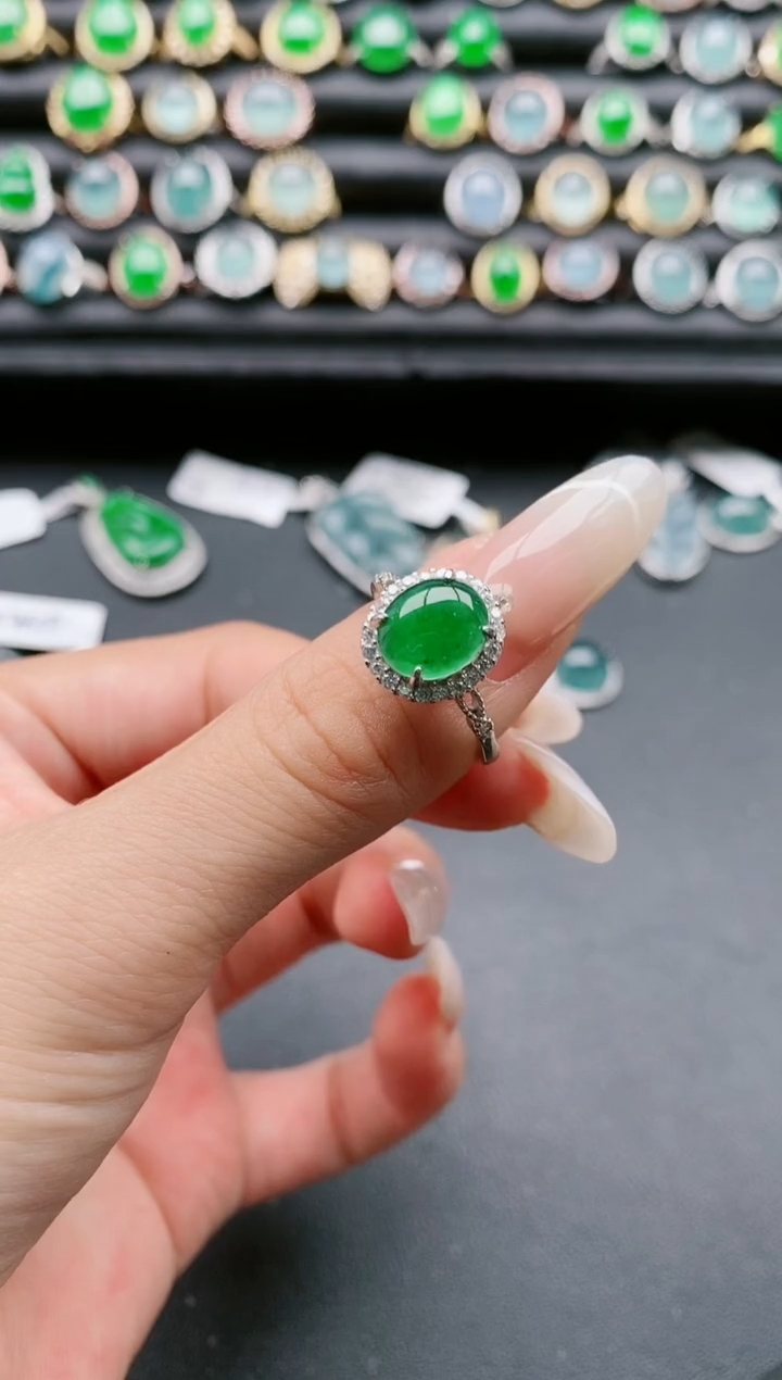 【闪购商品】翡翠戒指银S925镶嵌1111111111