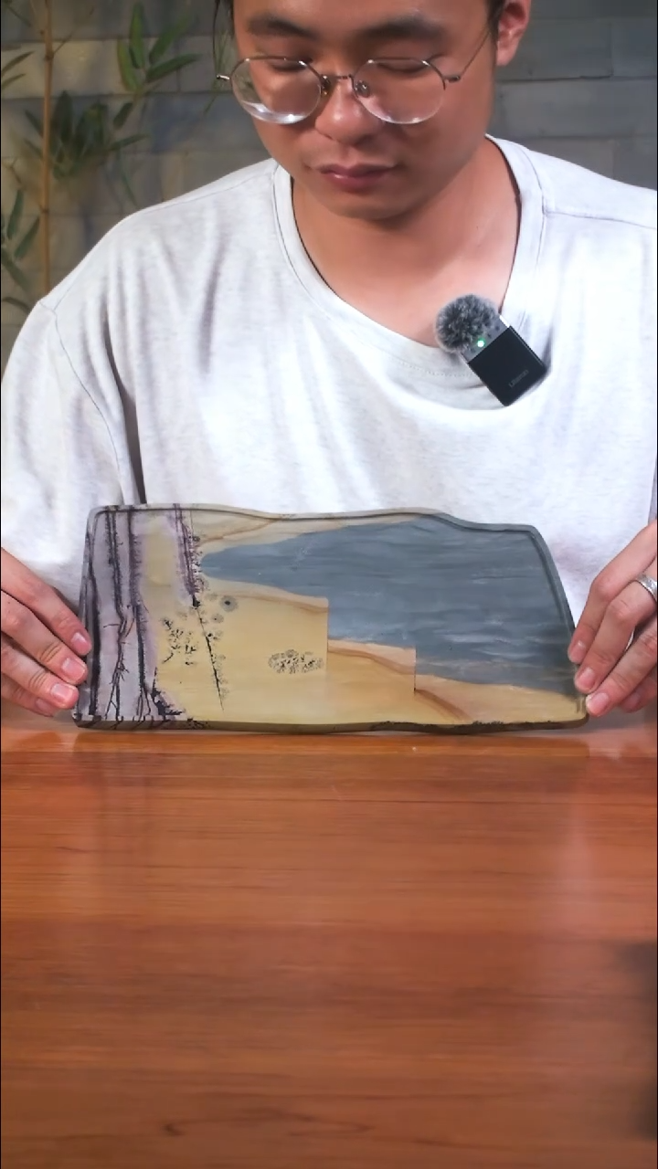 天然国画石茶具套装