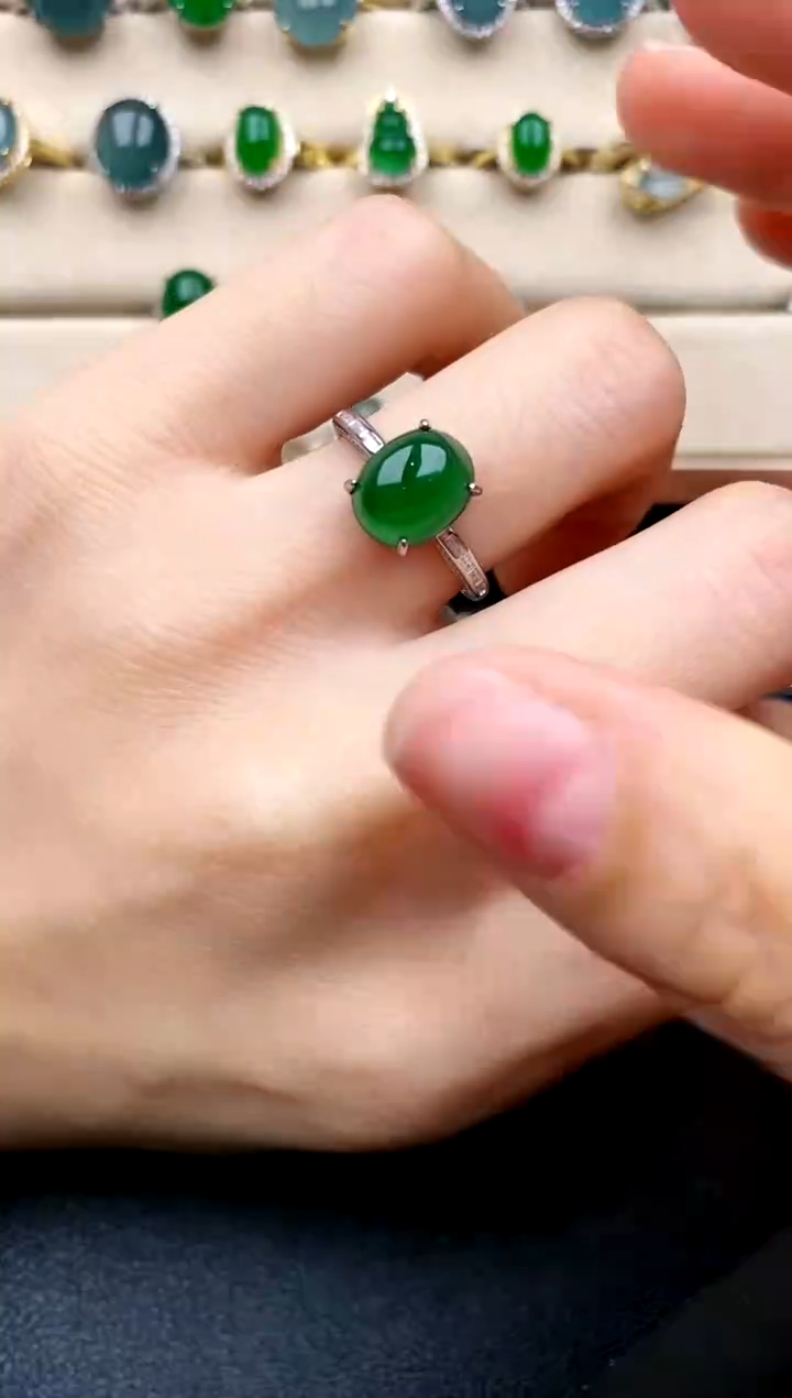 【闪购商品】翡翠戒指银S925镶嵌....