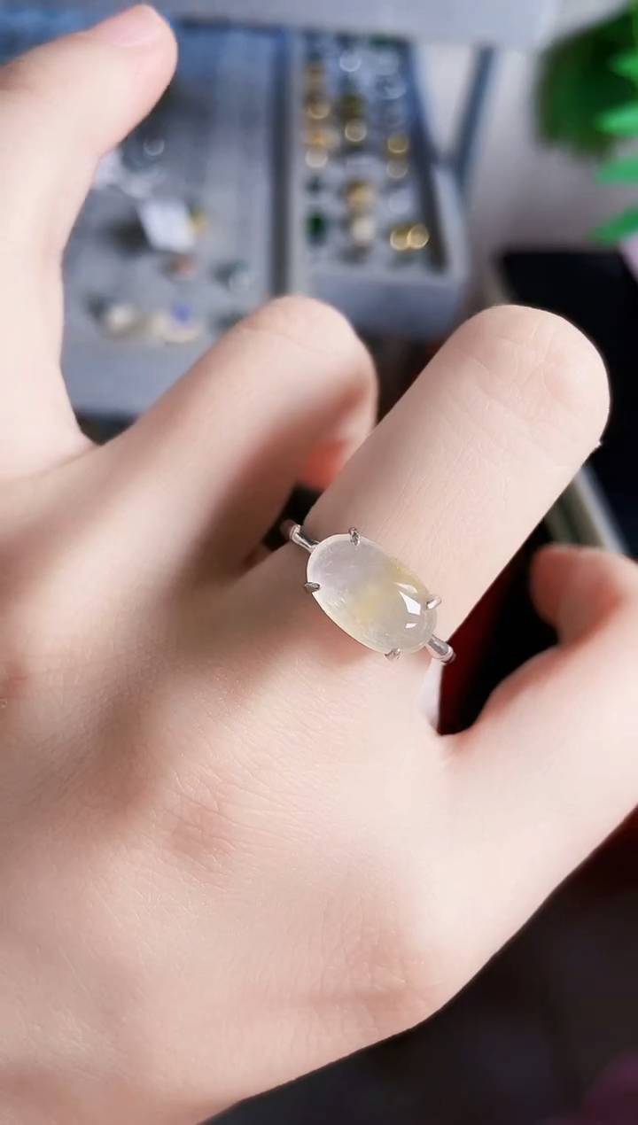 【闪购商品】翡翠银S925镶嵌戒指464646