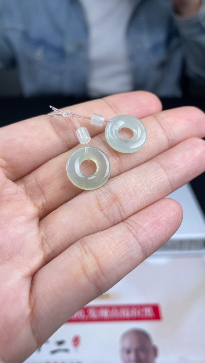 【闪购商品】定制翡翠银S925镶嵌01-20HDJT0127495一对