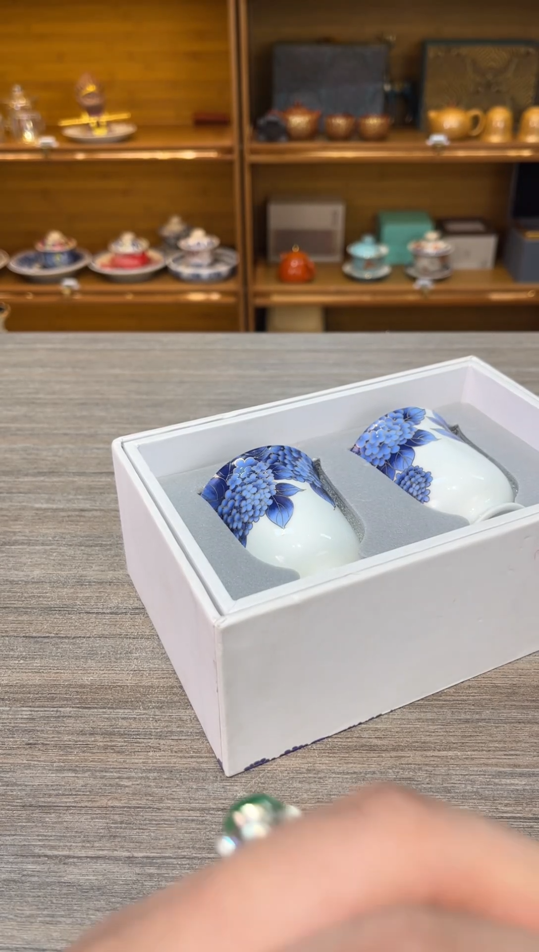 【闪购商品】蓝花对杯茶具茶具