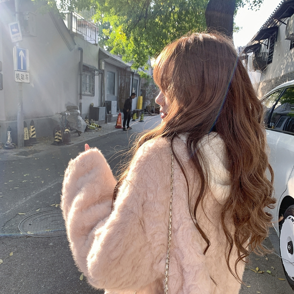 【粉嫩小湖羊】糯叽叽环保毛毛外套女冬