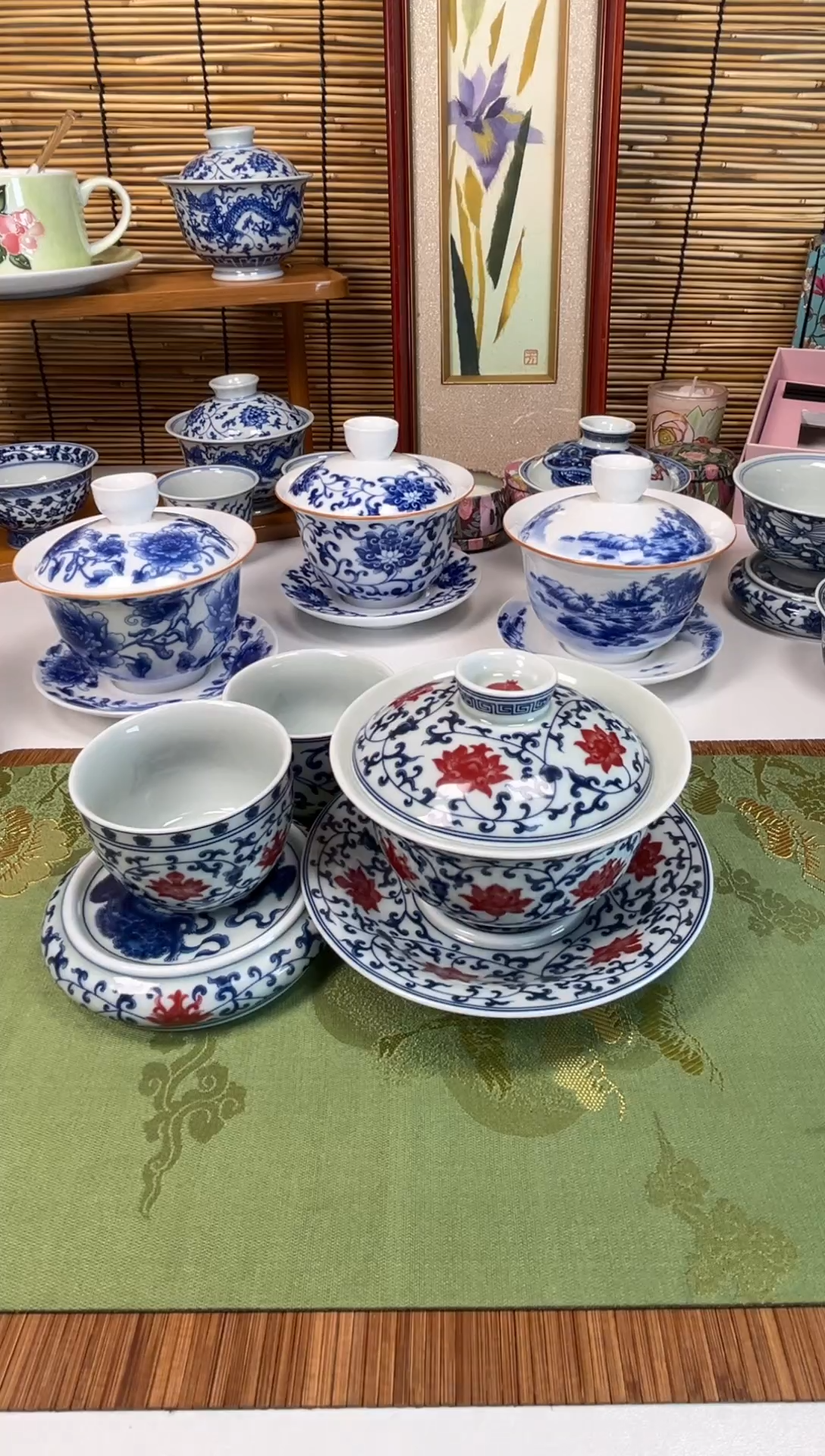 釉里红三才4件套