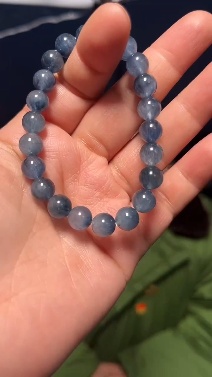 【闪购商品】发晶手链未镶嵌天然蓝钢丝手串多样性发一8mm