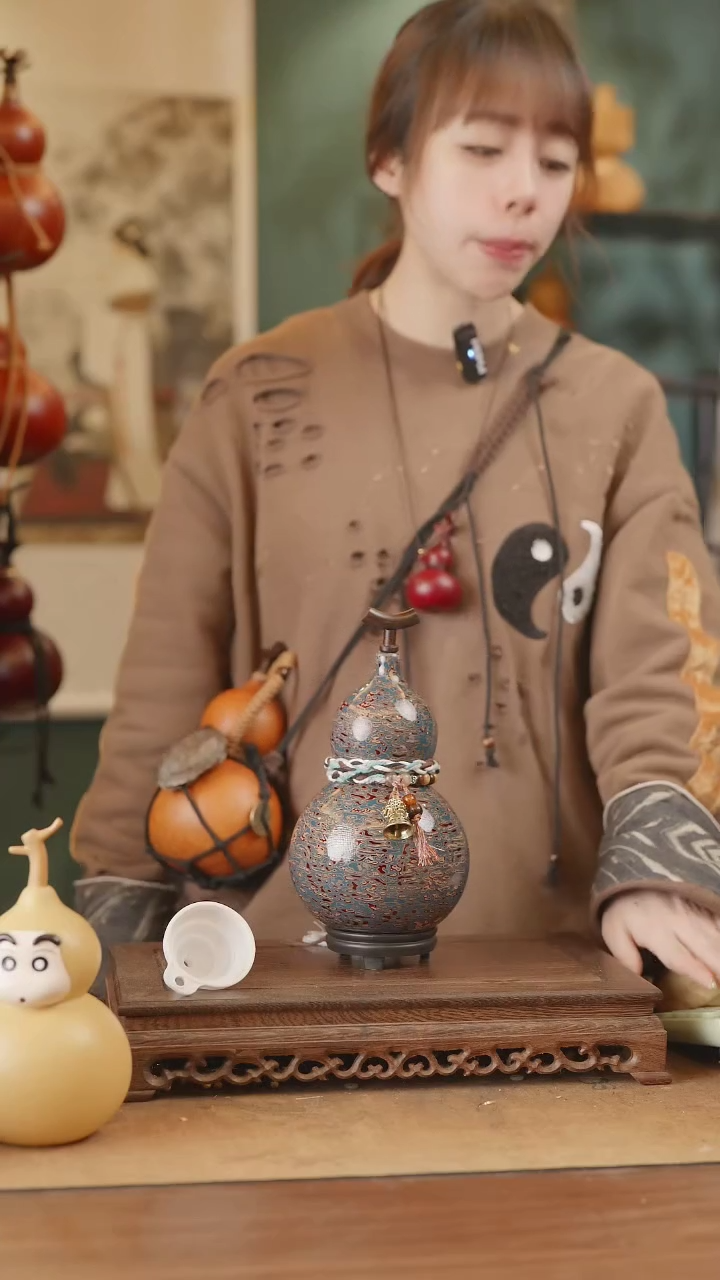 【闪购商品】139号精品天然大漆工艺防渗内胆酒葫芦~