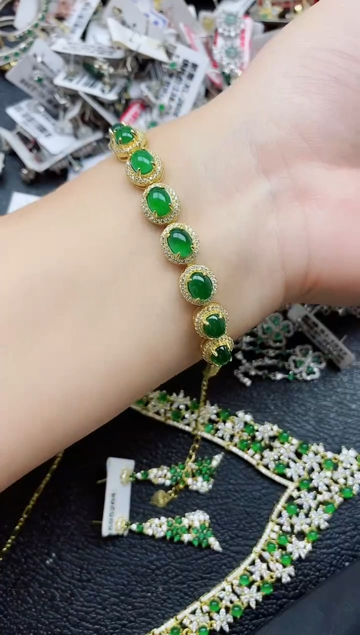 银S925镶嵌戒指翡翠1