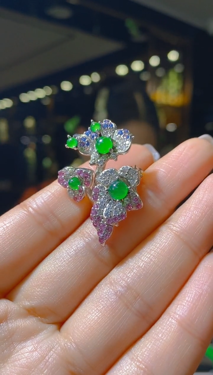 【闪购商品】翡翠戒指银S925镶嵌060（多样性发货）