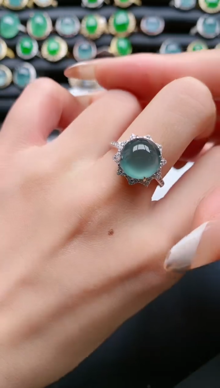 【闪购商品】翡翠戒指银S925镶嵌1111111111