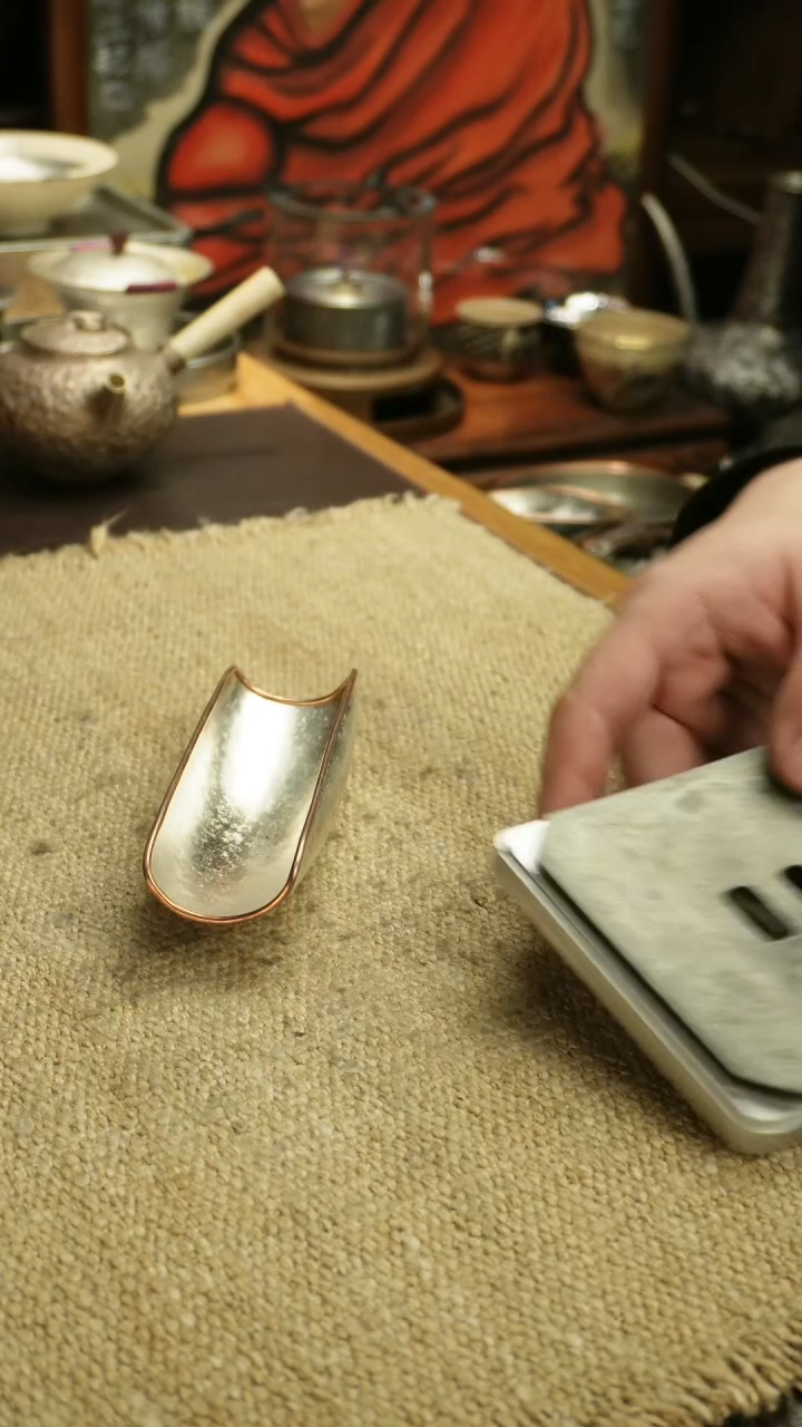 【闪购商品】足银全手铜边茶则