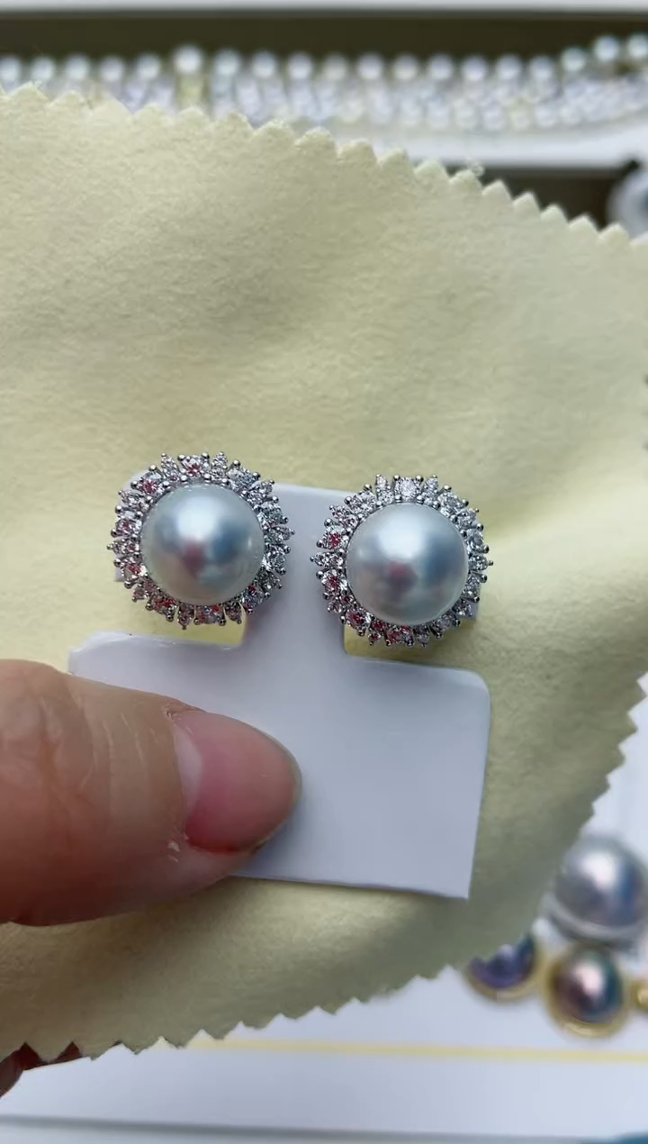 【闪购商品】海水珍珠耳饰银S925镶嵌A88