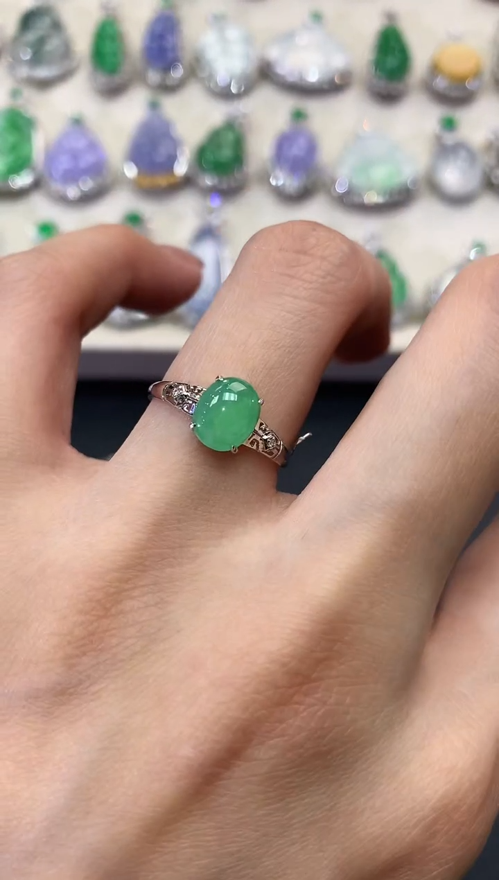 【闪购商品】翡翠戒指18K金镶嵌f1多样性一件发货