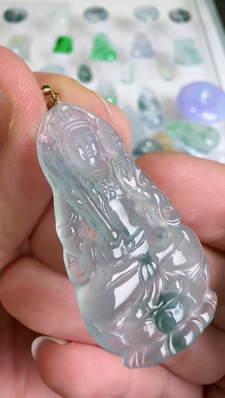 【闪购商品】翡翠吊坠(不含链)18K金镶嵌··
