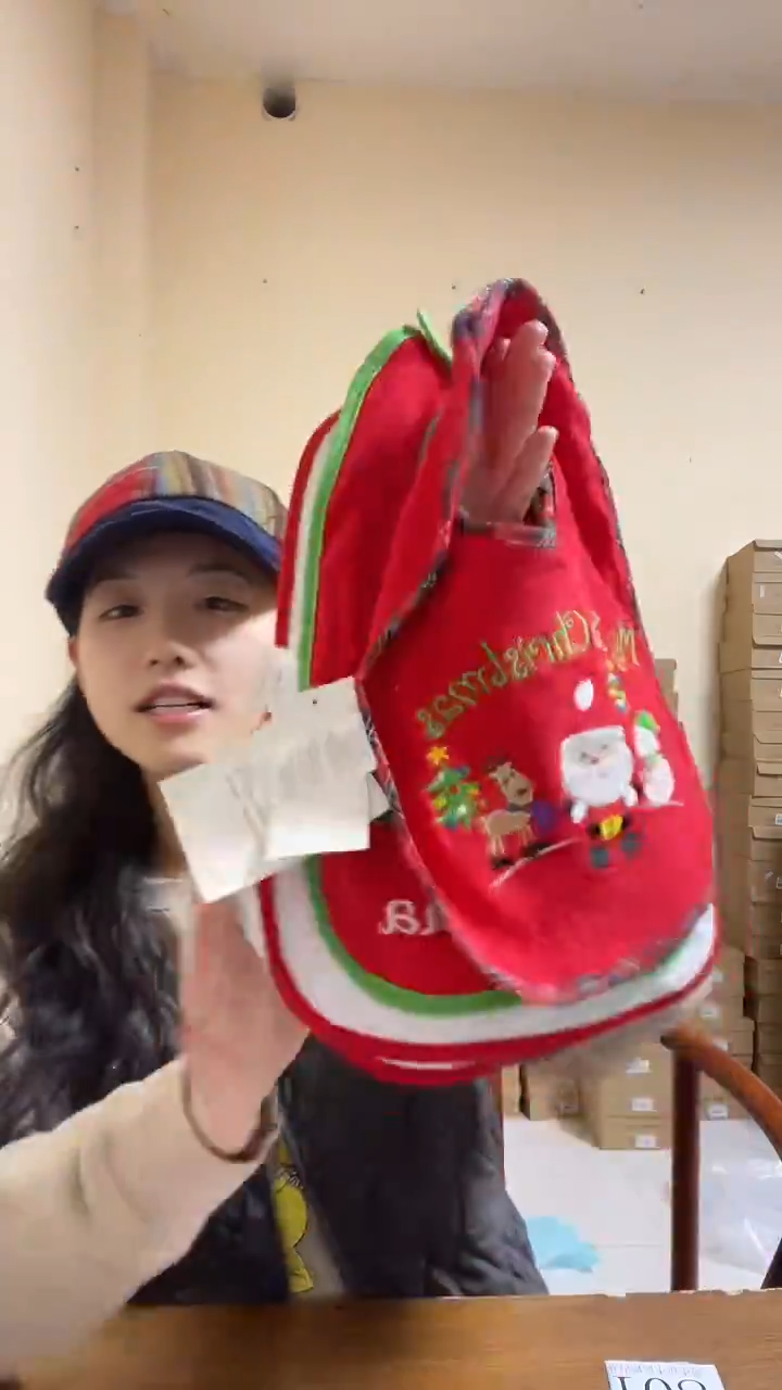 棉麻口水巾圣诞系列随机八个