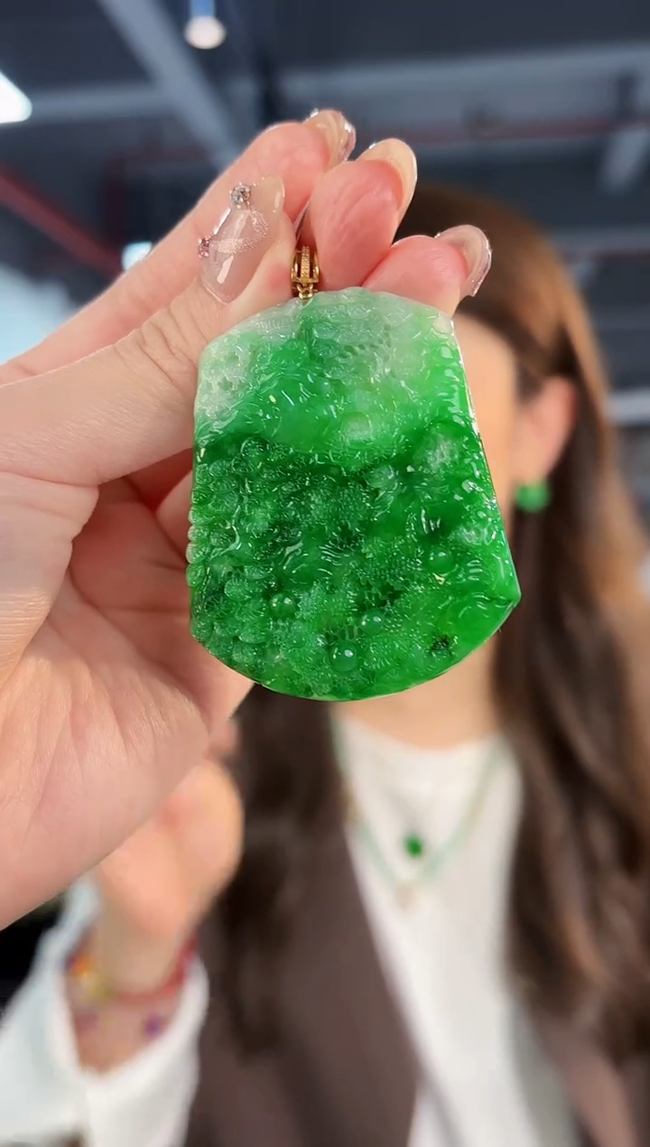 【闪购商品】翡翠颈饰18K金镶嵌缅料A货/支持复检/一件