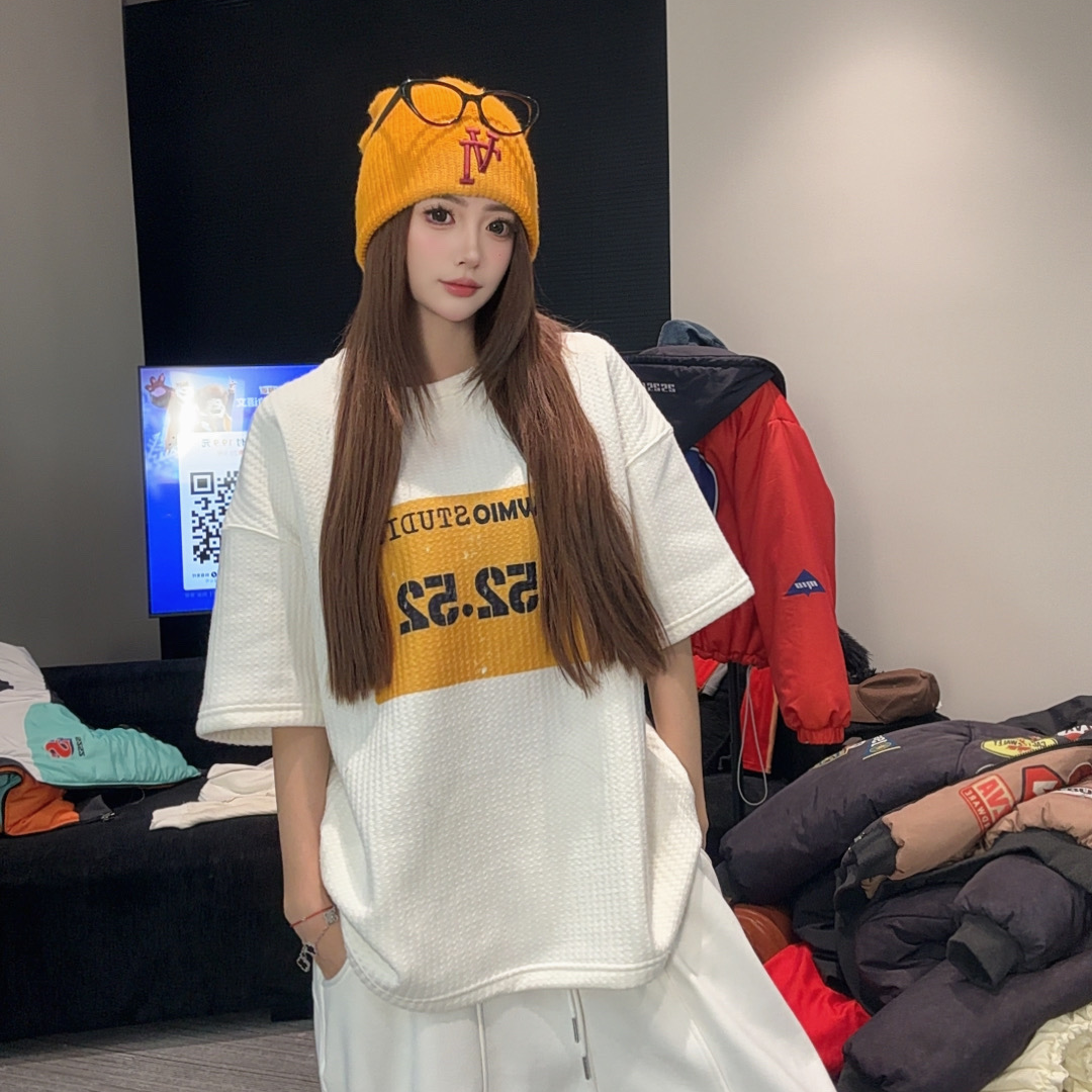 2025mio姐新款原创设计百搭宽松潮流叠穿加绒加厚短袖305