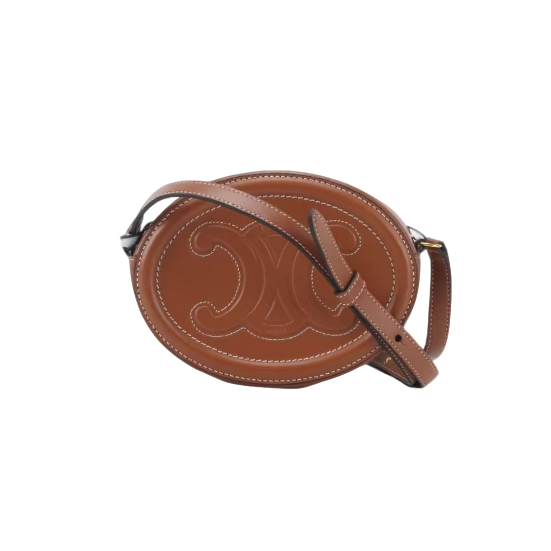 95新 Celine/思琳 安洁利 思琳凯旋门焦糖色圆饼