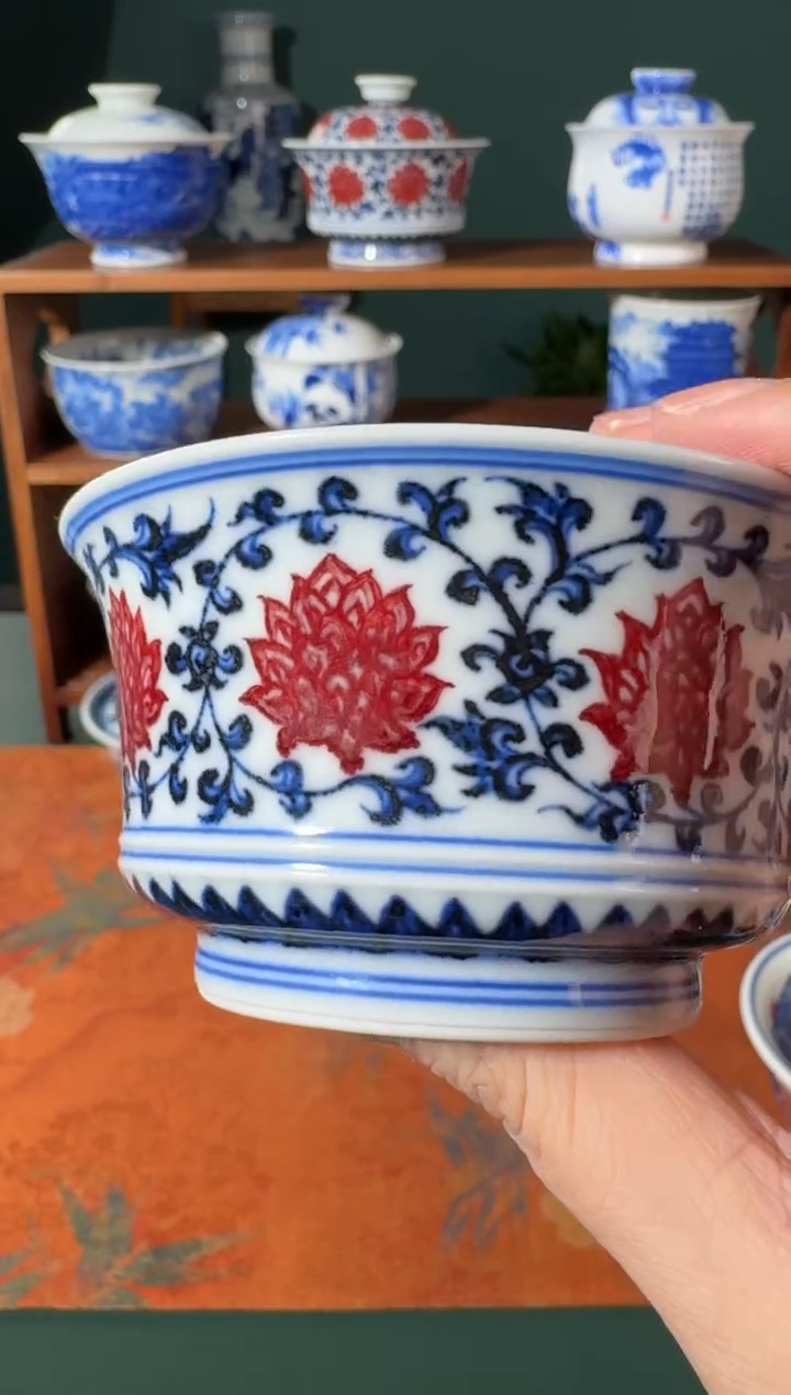 【闪购商品】杯永明尚玩内外缠枝马蹄杯