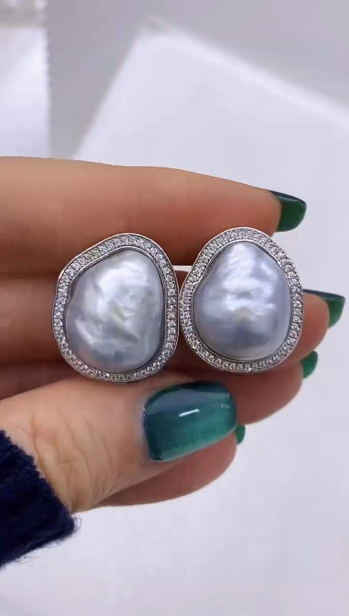 【闪购商品】海水珍珠耳饰银S925镶嵌165