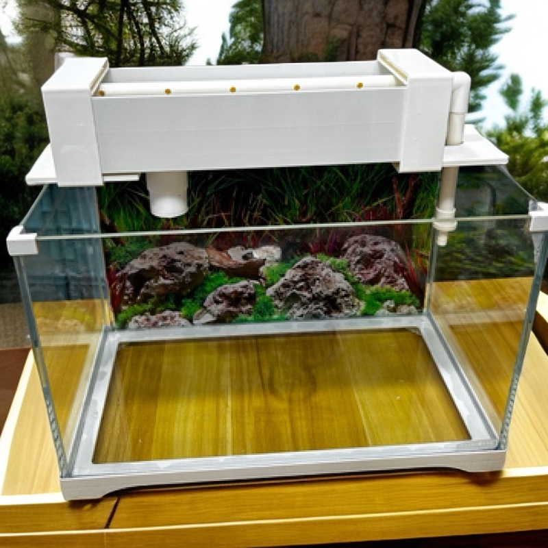 鱼缸上下可拉伸过滤槽雨淋过滤盒水族箱上置过滤器过滤滴流盒