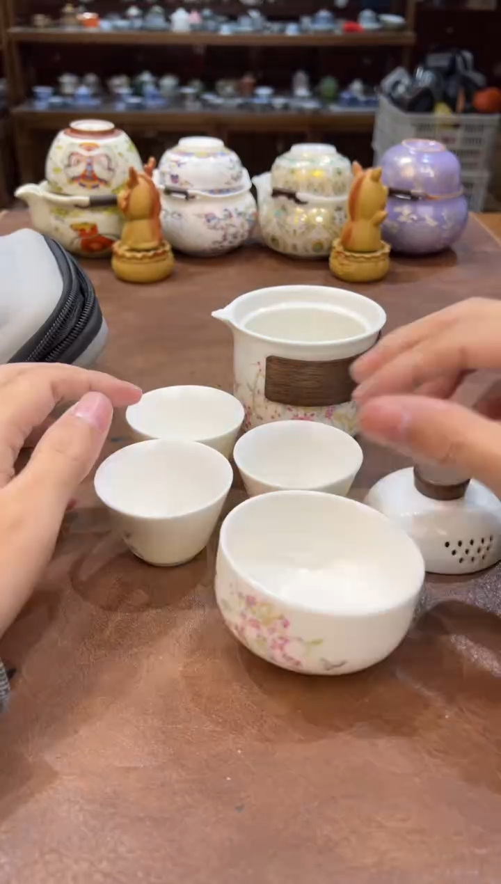 真的很便宜会开片的旅行茶具