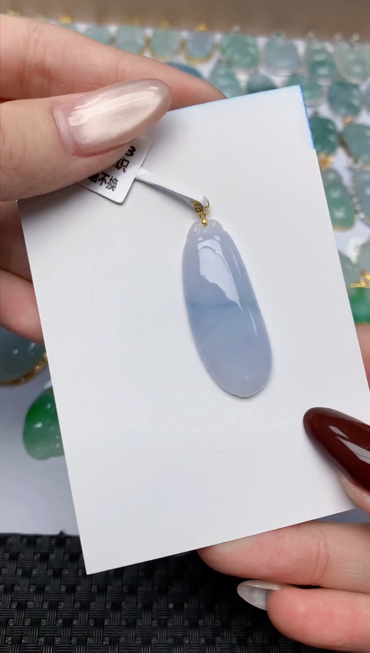 【闪购商品】翡翠颈饰18K金镶嵌天然翡翠a货