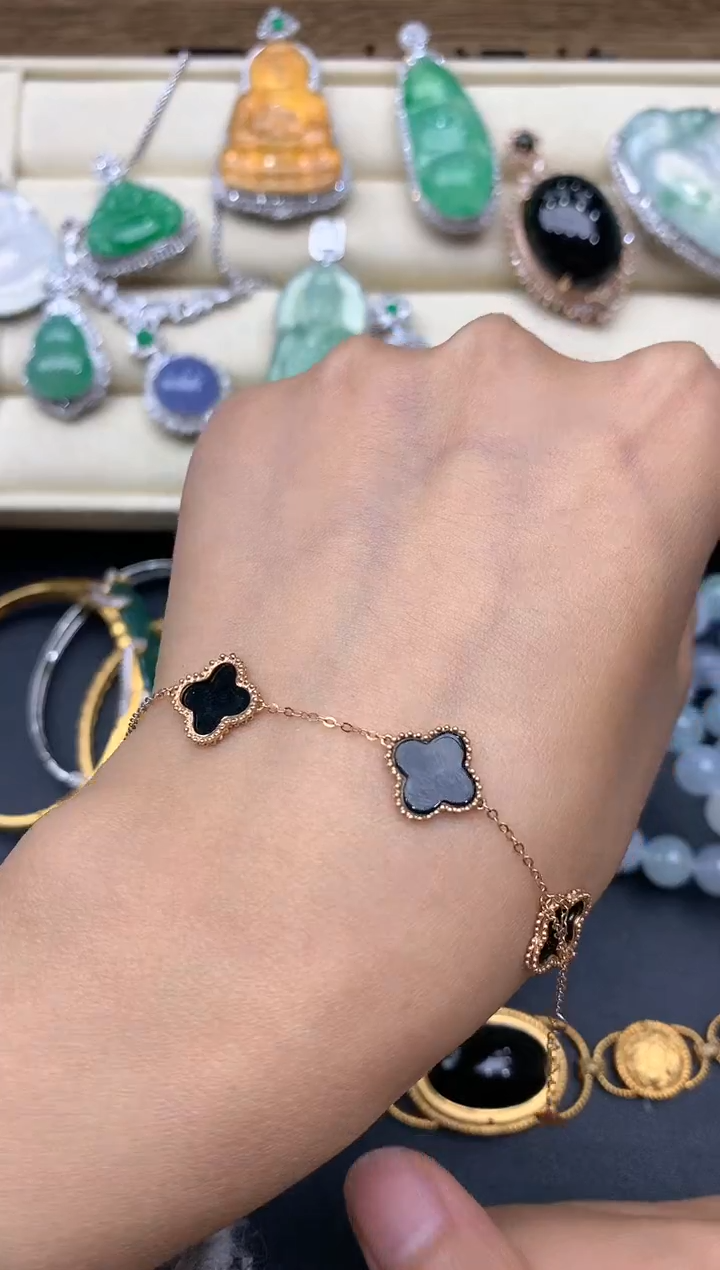 【闪购商品】翡翠手链18K金镶嵌164-中国好珍宝