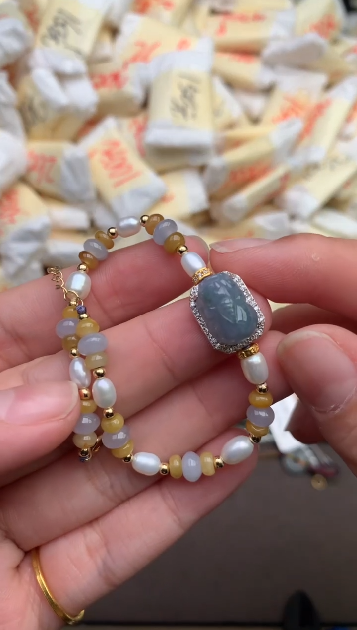 翡翠挂件银S925镶嵌—