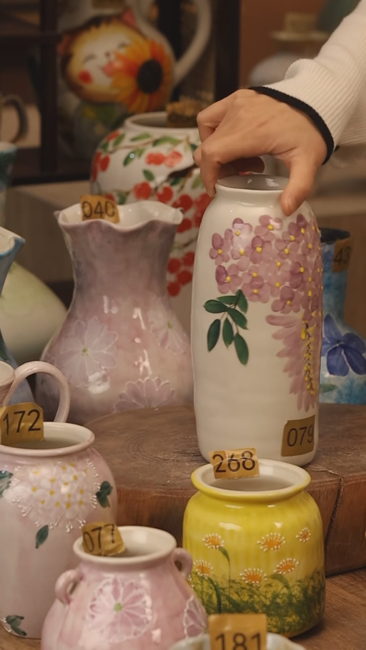 陶瓷景德镇设计师手作花器摆件侘寂风@M079@