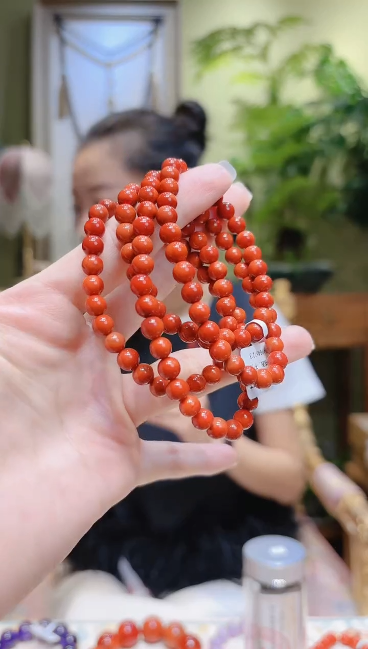【闪购商品】南红玛瑙项链未镶嵌圆珠南红项链6.1T