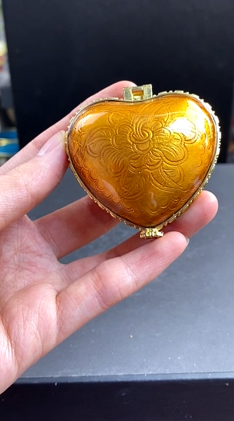 【闪购商品】非遗技艺 景泰蓝粉盒黄色（微瑕）