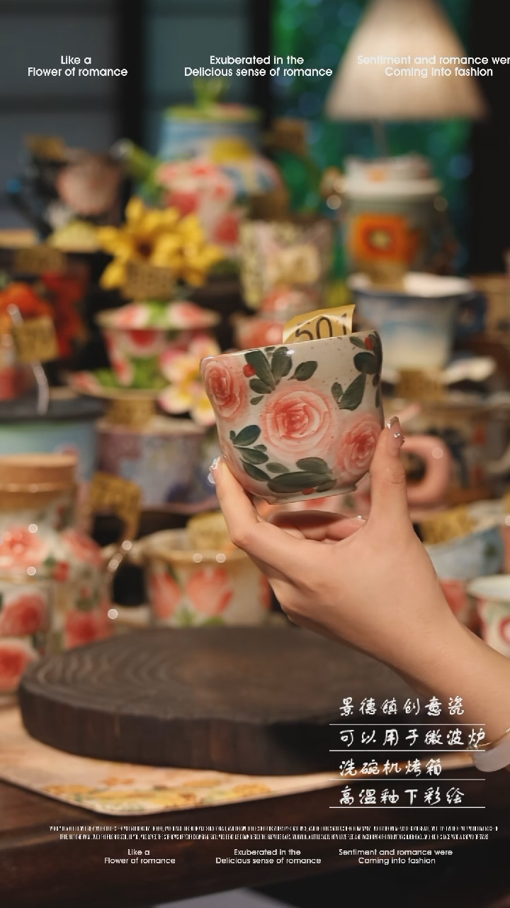 陶瓷景德镇高温釉下彩手工手绘款式