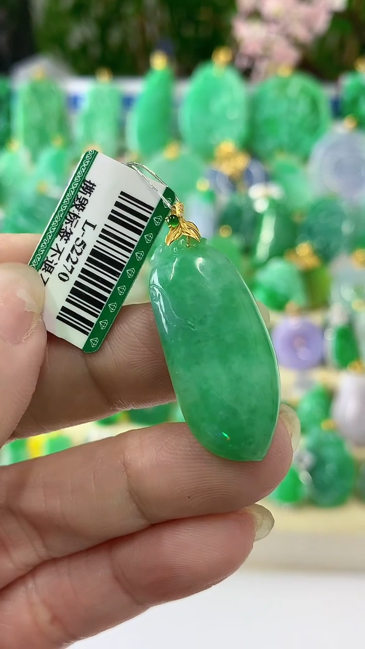【闪购商品】翡翠颈饰18K金镶嵌挂件